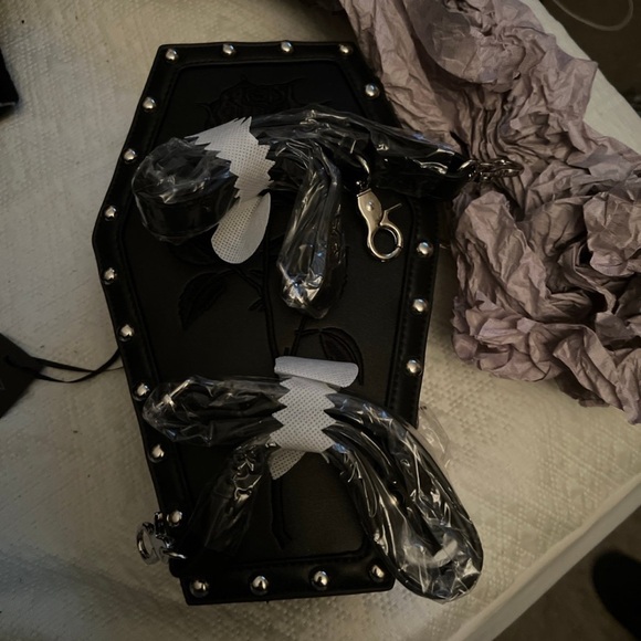 Dolls Kill Black Coffin Backpack - Picture 4 of 6